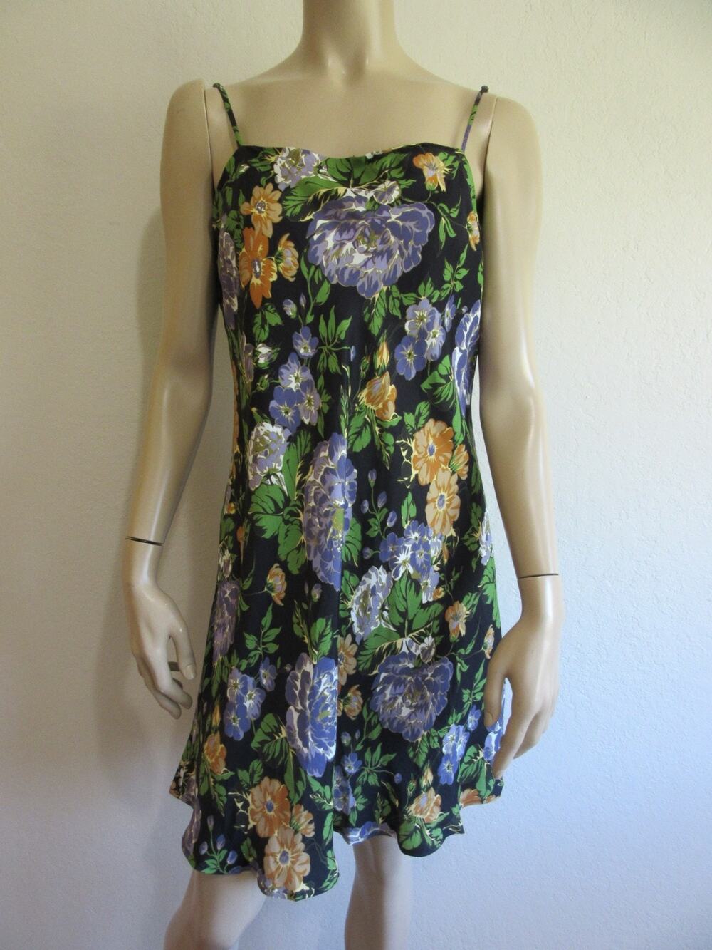 FARM RIO Multicolor Capri Floral Black XL Spaghetti Straps Mini Dress NWT
